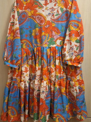 Hemithea dress with paisley and waist belt, like new, large