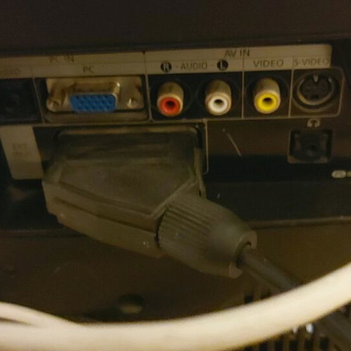 Samsung 20-inch TV used with receiver and cables