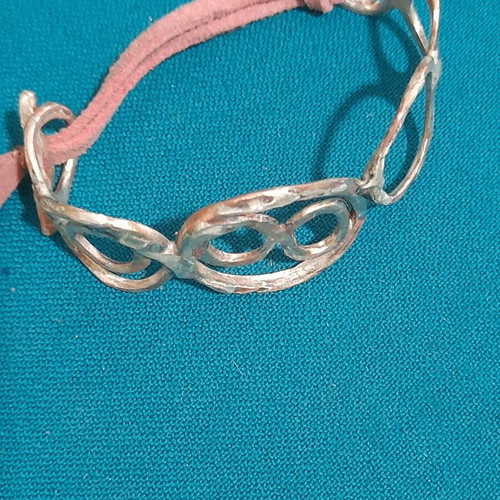 Handmade bracelet new, copper with melted silver