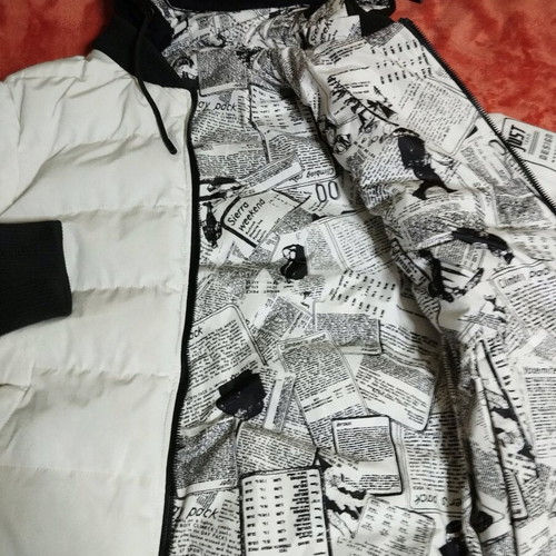 White reversible jacket like new, size M, with detachable hood