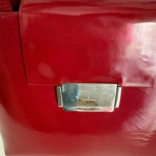 Trussardi burgundy shoulder bag used with mark