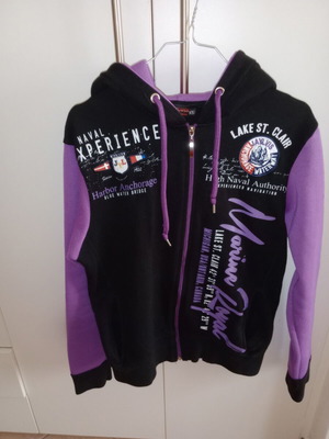 Women's cardigan like new, black and purple, sizes XS-S