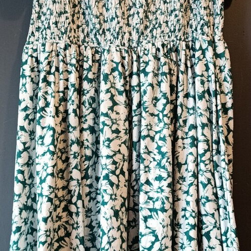 You+All plus size summer dress with green and white floral pattern
