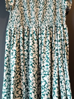 You+All plus size summer dress with green and white floral pattern