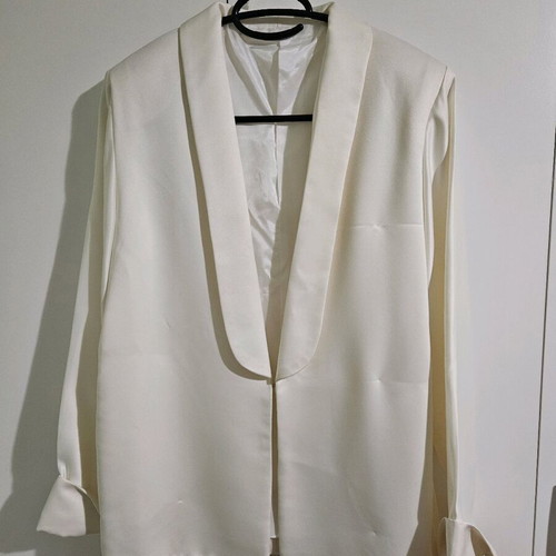 Cocktail blazer white size 38 new, handmade bespoke