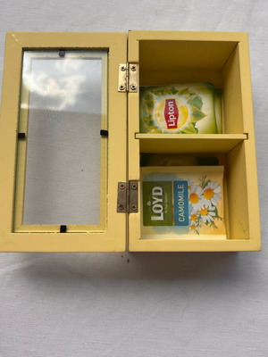 Storage box with glass used, yellow, Notos Galleries home