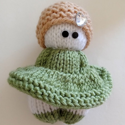 Knitted doll handmade unique