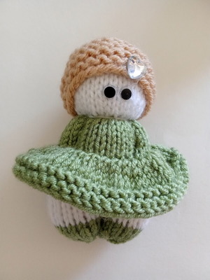 Knitted doll handmade unique
