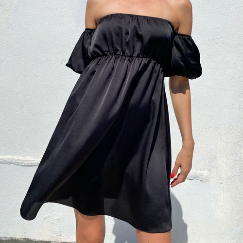 Satin dress black size S like new