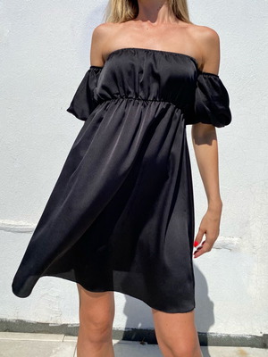 Satin dress black size S like new
