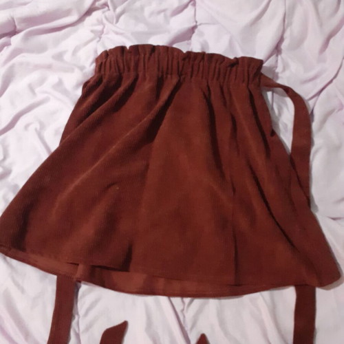 Mini corduroy skirt brown with integrated belt new