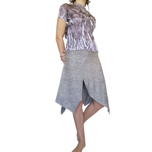 Vintage asymmetrical linen skirt Artisti Italiani used, grey