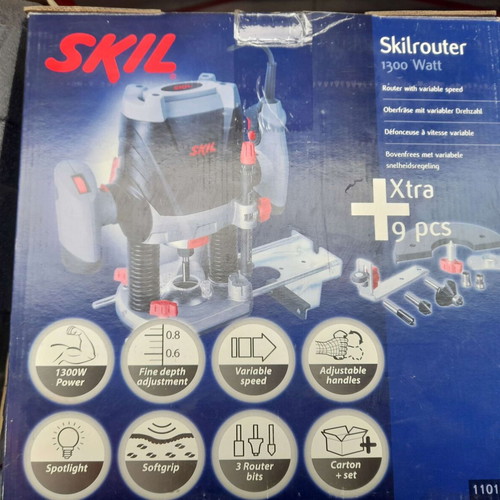 Skil Vertical Router 1300W Set with Extra Bits and Accessories new