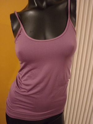 Mango sleeveless t-shirt size L new, elastic dark lilac