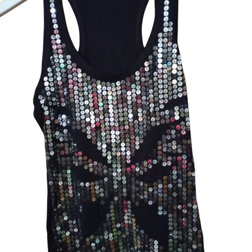 Lynne Top With Sequins Like New, Black And Silver