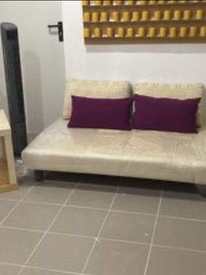 Ταμπουρέ χαμηλό μπεζ με 4 μαξιλάρια, 1,60x1m ανατολίτικο στυλ