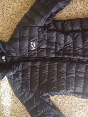 Μπουφάν Emporio Armani EA7, μπλε και άσπρο, μέγεθος S