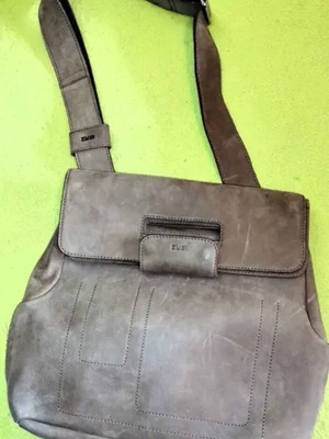 Zwei shoulder bag made of natural nubuck leather, like new, beige