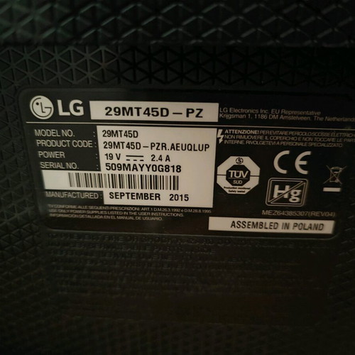 LG 29MT450 TV 29 inches with remote control, like new