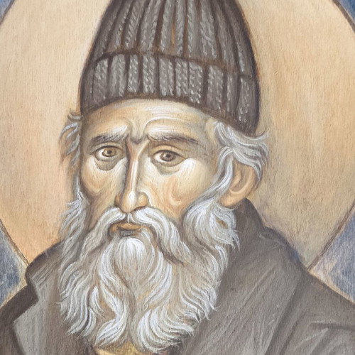 Saint Paisios Byzantine icon with traditional technique, new