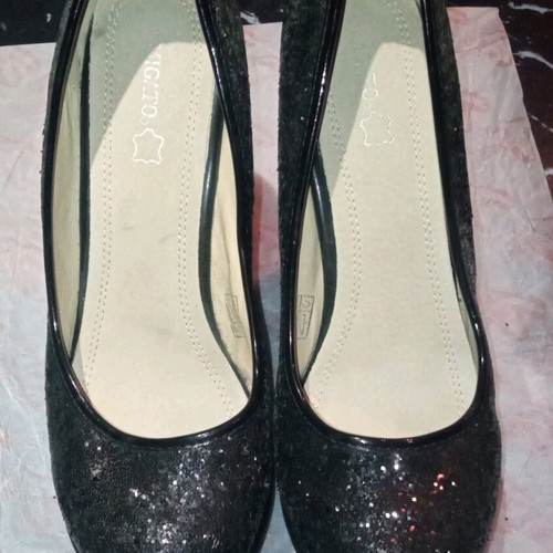 Migato platforms new, black with glitter and velvet, size 39