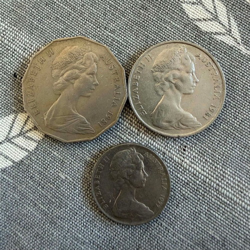 Set of 3 Australian coins 1977-1981
