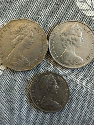 Set of 3 Australian coins 1977-1981