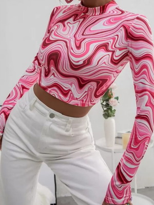 Shein pink crop top like new, size M