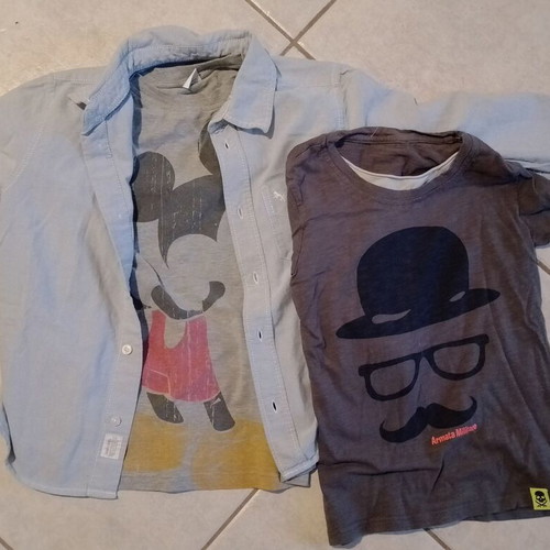 Boys' clothing pack used, 10 years, 4 shirts, shirt, shorts