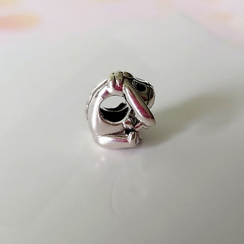 Silver 925 charm new, handmade, pink and silver donkey Marko