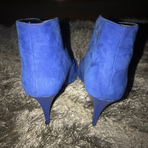 Ankle sandals new, suede leather, size 40, blue-purple