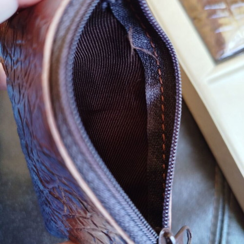 Lapel leather accessories set new with wallet and key holder