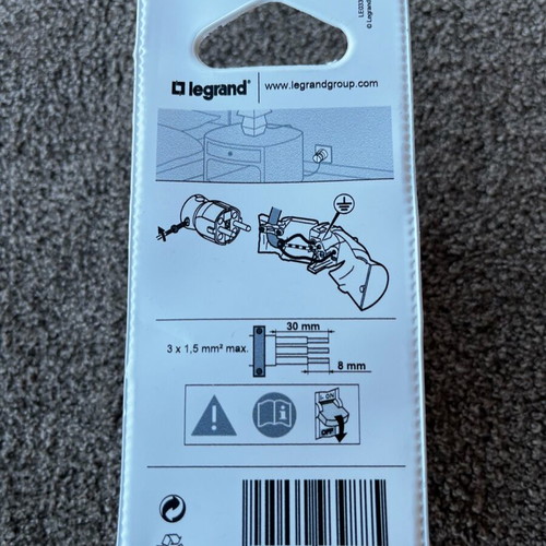 Legrand plug new sealed in packaging