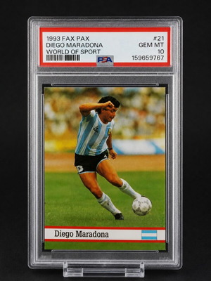 1993 Fax Pax World of Sport Diego Maradona #21 PSA 10 Gem Mint κάρτα