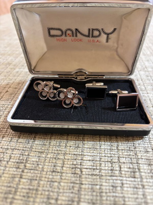 Dandy High Look U.S.A. Retro Vintage Cufflinks New Silver Set of Two Pairs