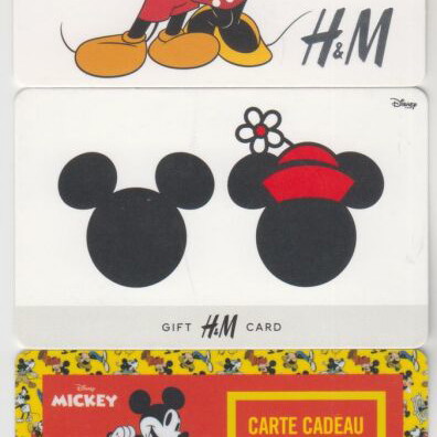 5 Disney Mickey gift cards