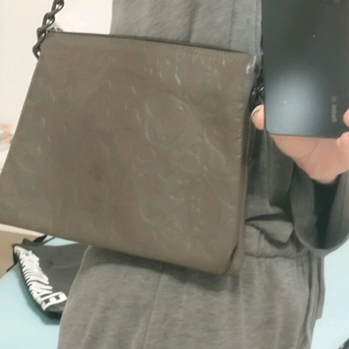 Elena Athanasiou shoulder bag like new, gray embossed design