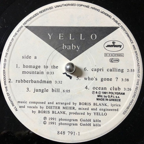 Yello Baby vinyl LP used with warp