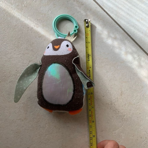 Taf Toys Prince The Penguin hanging rattle toy used