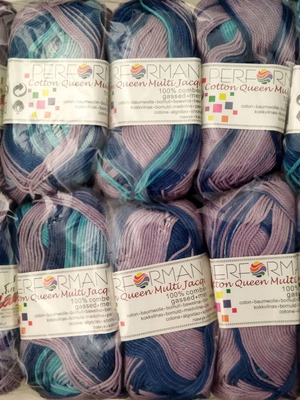 Cotton Queen Multicolor mercerized cotton yarn set, 10 pieces
