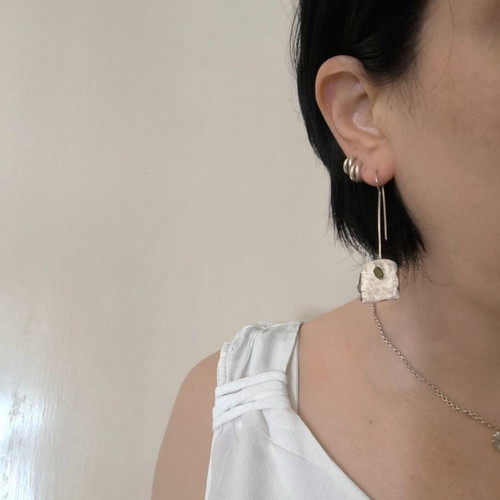 Silver 925 handmade earrings with peridot like new