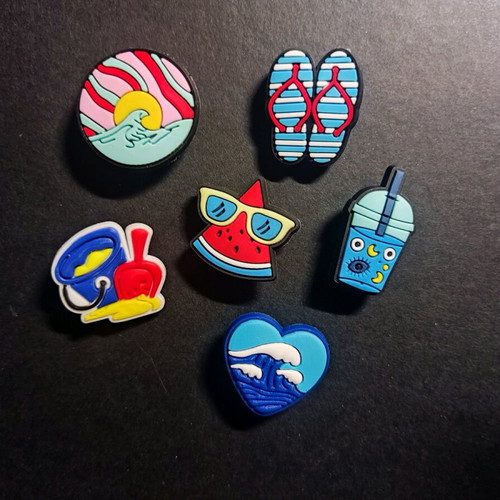 Crocs charms set Summer time Vol6 brand new, blue multicolor