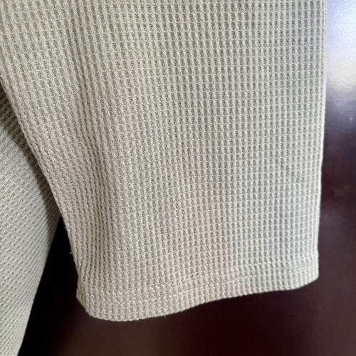 Oversized khaki waffle knit T-shirt, M/L
