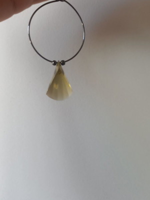 Accessorize hoop earrings with dangling crystal like new, black and beige
