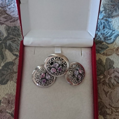 Vintage jewelry set silver 925 like new with stones