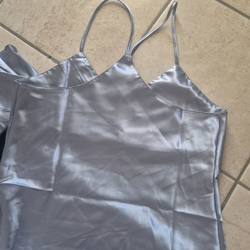 Primark satin pajama set new, gray and blue