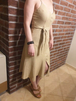Midi flared dress Zara used, sand color, size S