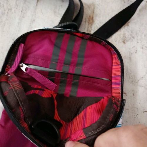 Adidas bag multicolored with zipper and three compartments, like new