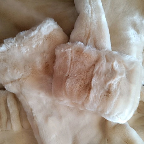 Raxevsky beige synthetic fur coat size medium like new