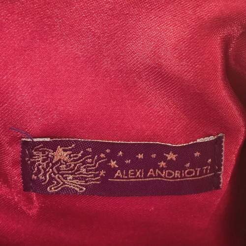 Evening bag used red satin Alexi Andrioti